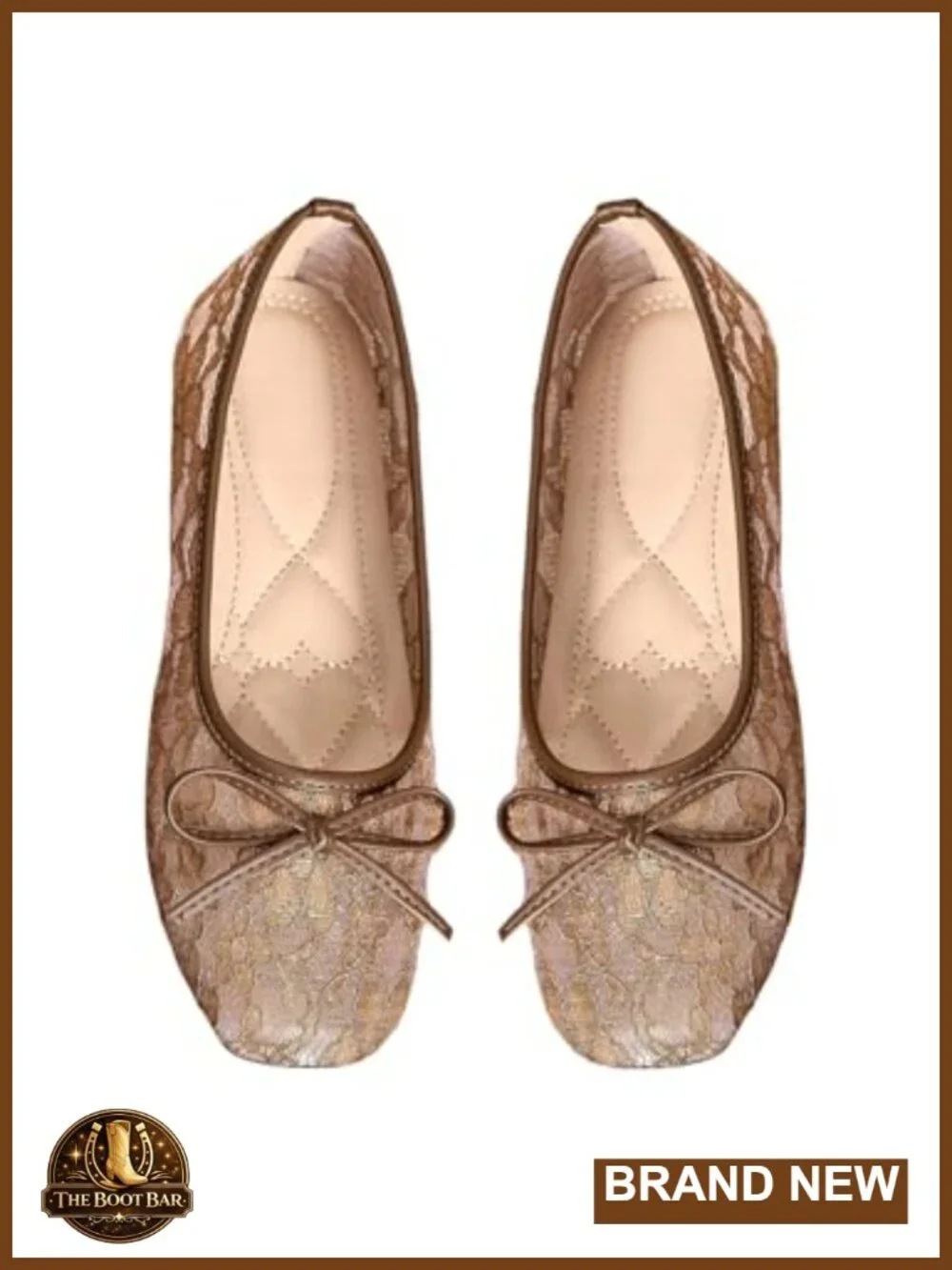 Women's Bow Knot Polka Dots Ballet Flats Lace Mesh Square Toe Y2K